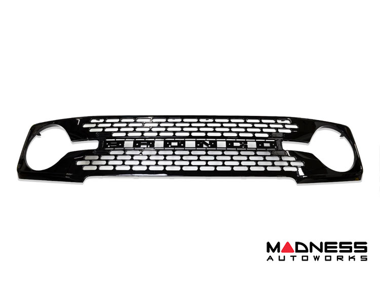 Ford Bronco Front Grille - OEM High End Style - IAG - I-Line - Gloss Black